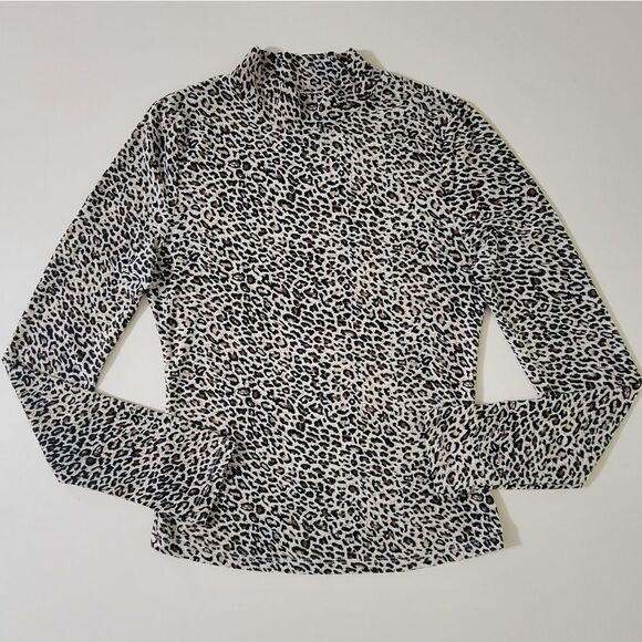 Shein Mock-Neck Leopard Long Sleeve Tee - Picture 5 of 13